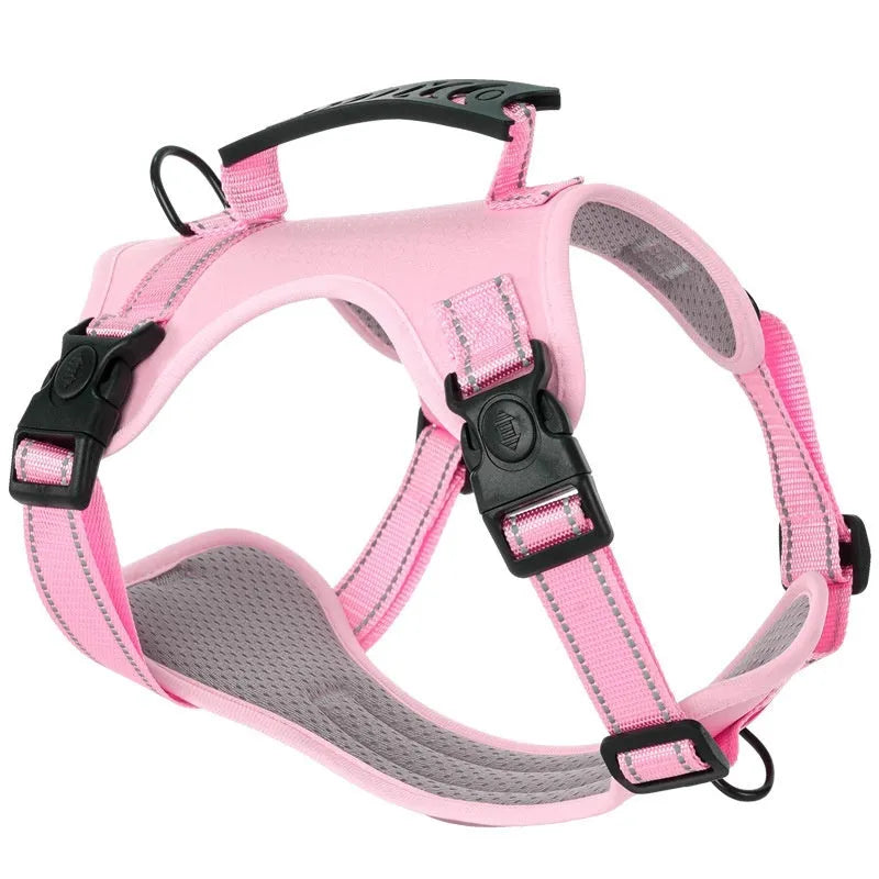 Adjustable polyester dog harness with front D-ring in Lake Blue colour on medium-sized dog