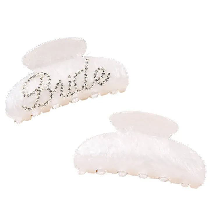 Sweet style acrylic diamond shower curtain clip barrette in pink or white.