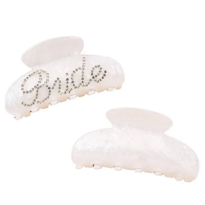 Sweet style acrylic diamond shower curtain clip barrette in pink or white.