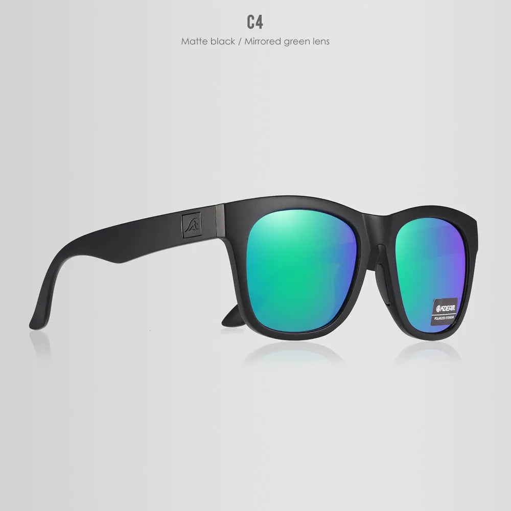 Thickened polarised sunglasses with TAC lenses and PC frame in one of five available colours.