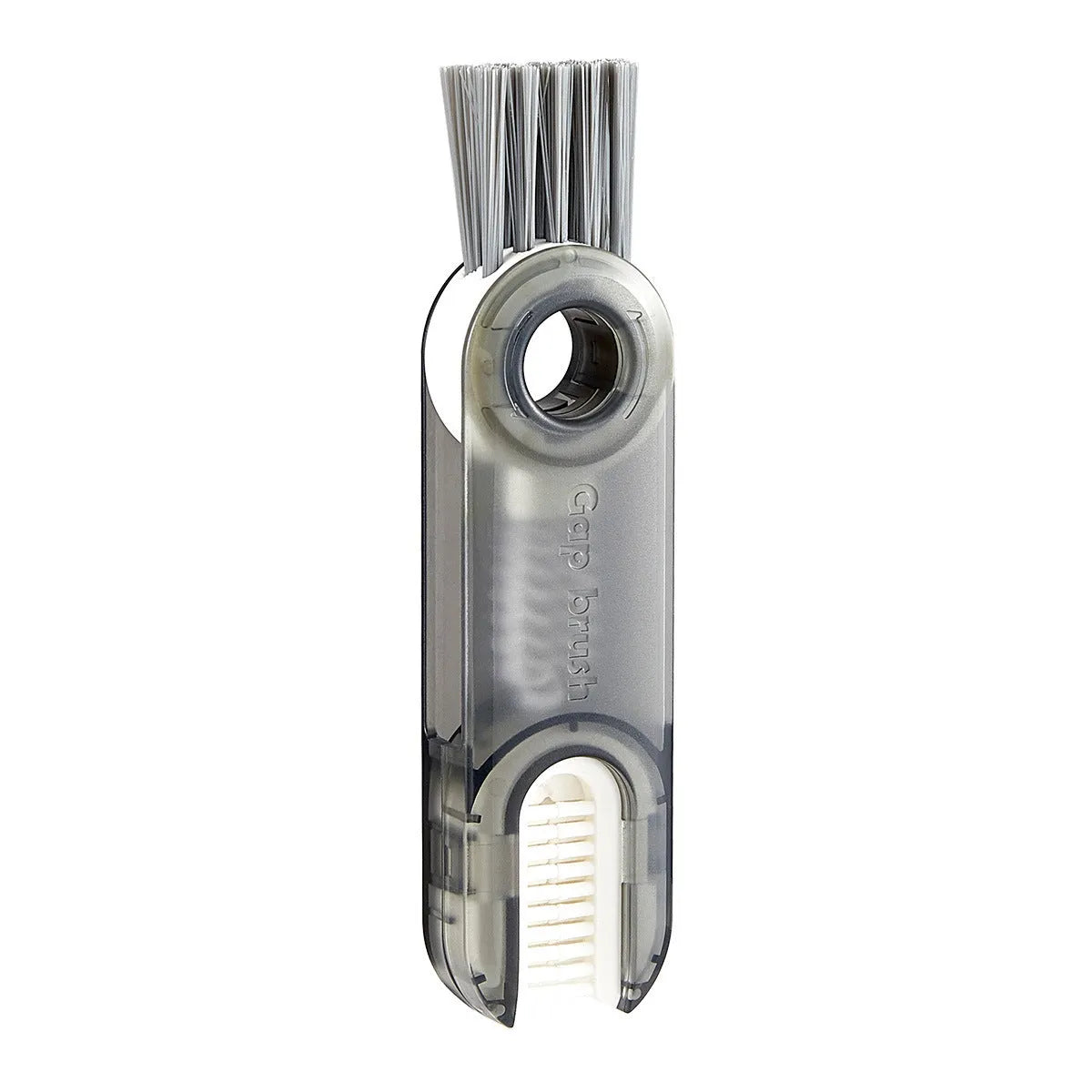 Transparent green 3-in-1 cup lid cleaning brush with spiral design for hard-to-reach crevices