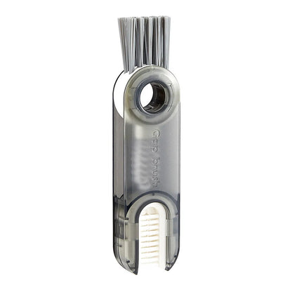 Transparent green 3-in-1 cup lid cleaning brush with spiral design for hard-to-reach crevices