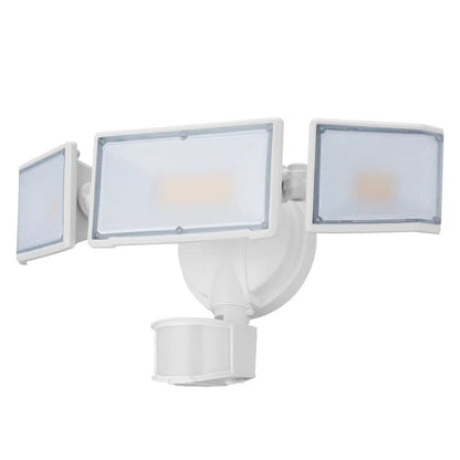 White LED human body induction security flood light with 70W 7000lm brightness and 21m motion detection