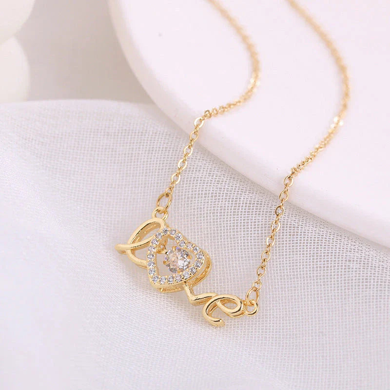 Elegant titanium steel necklace with a unique and fashionable design, perfect for Valentine's Day gift