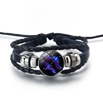 Luminous zodiac bracelet with glow-in-the-dark astrological symbols for stylish nightlight fashion