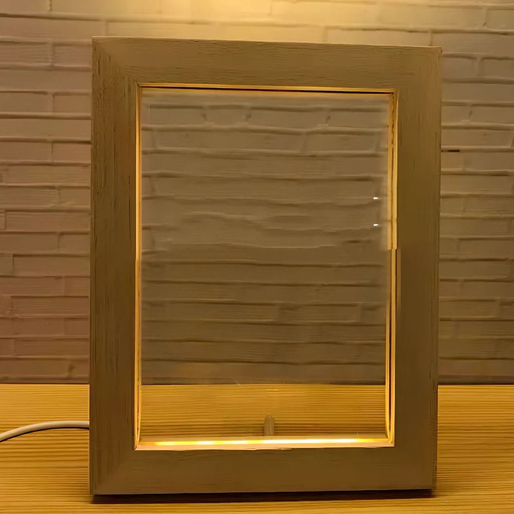 Custom avatar photo frame night light with 7-inch diameter and acrylic lampshade displaying personalised images