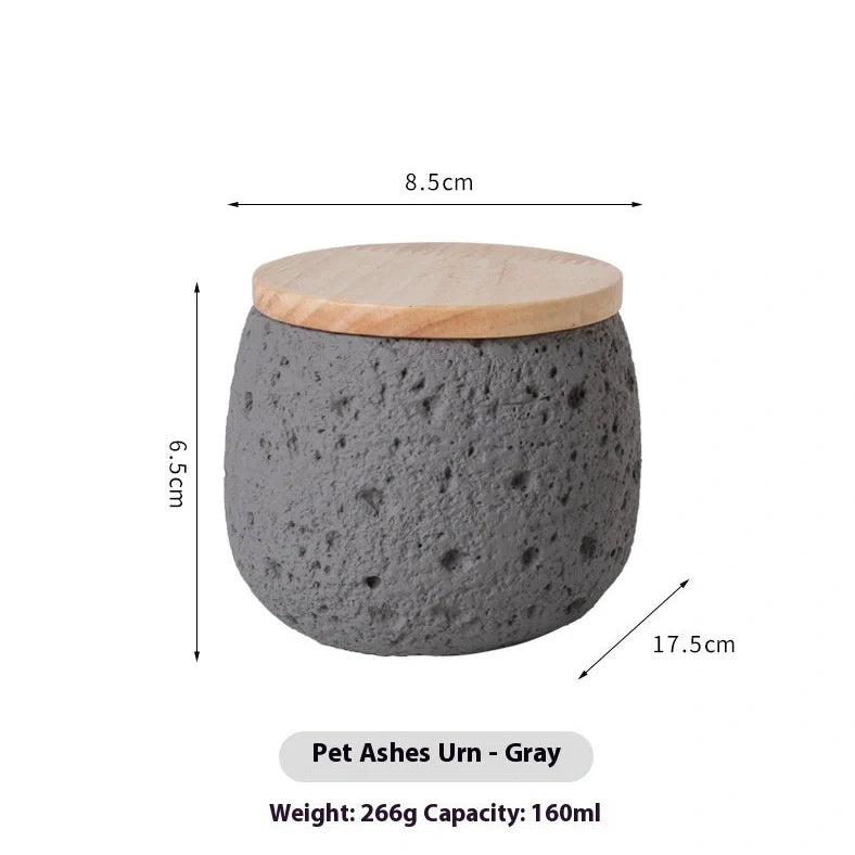 Handmade cement pet cinerary casket in rectangular shape with handcrafted texture, shown in one of six available colours