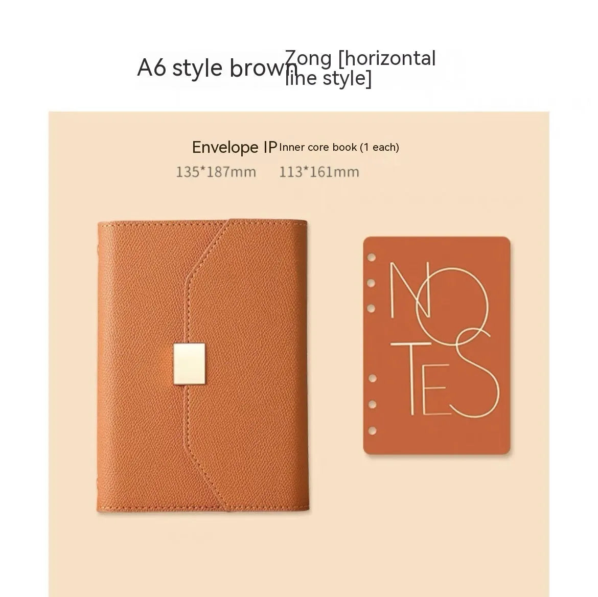 Loose leaf notebook with PU cover in brown, blue, green or gray, A5 or A6 size, 100 sheets of 80gsm wood-free paper.