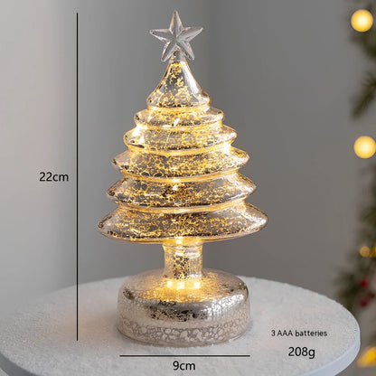 Cloth Christmas decoration models including battery-powered old man and tree for table and window use, 10-20cm height