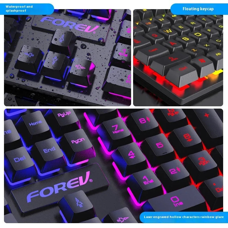 Black portable 104-key gaming keyboard with backlight showing compact design and 1.5m cable