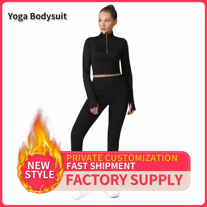 Women's solid color suit in black, coffee, and grey, available in sizes S to 4XL