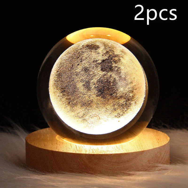 A mesmerizing galaxy-inspired crystal ball lamp with a warm, soothing LED glow.