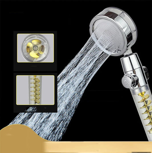 High-pressure multifunctional shower head with customizable settings and powerful twin-turbo technology