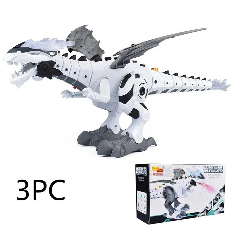 Intelligent Robot Toy Dinosaur with water spray feature in green and white colors