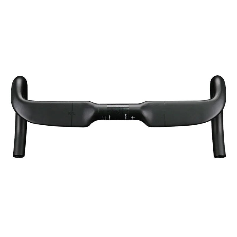 Carbon fibre road bicycle handlebar with double line design in red and black colour options
