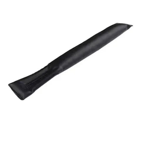 PU leather car seat gap strip in black colour showing adhesive backing and flexible construction