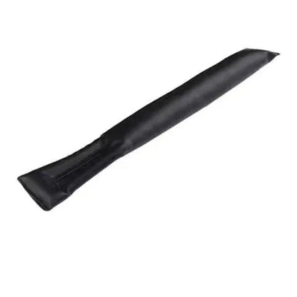PU leather car seat gap strip in black colour showing adhesive backing and flexible construction
