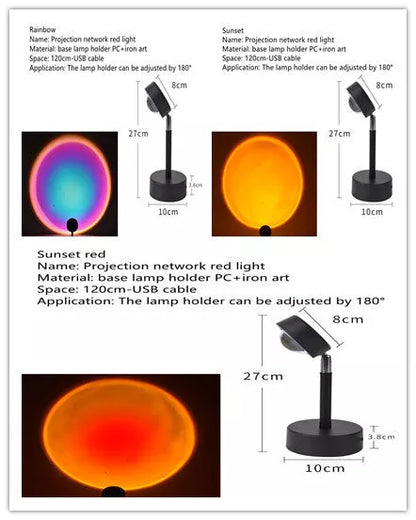 WiFi LED Sunset Projector Light with 16 color options and smart control