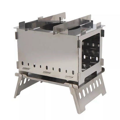 Outdoor Folding Card Stove Barbecue Rack with stainless steel construction