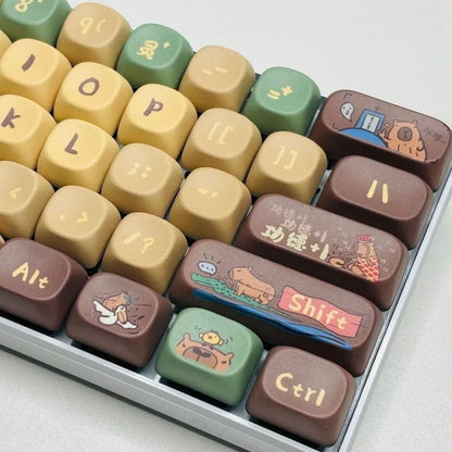 Capabala mechanical keyboard keycaps set with 130 ABS keys in universal compatibility design