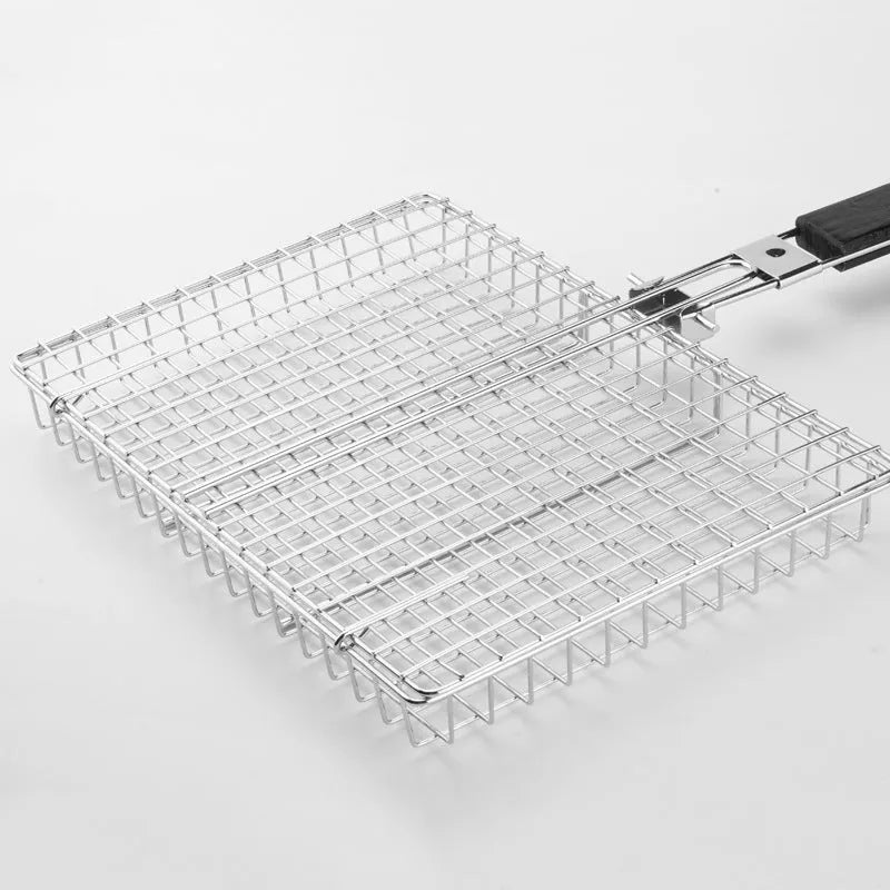 Folding handle BBQ clamp for roast chicken, square multifunctional barbecue clip for outdoor grilling