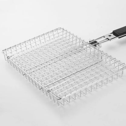 Folding handle BBQ clamp for roast chicken, square multifunctional barbecue clip for outdoor grilling
