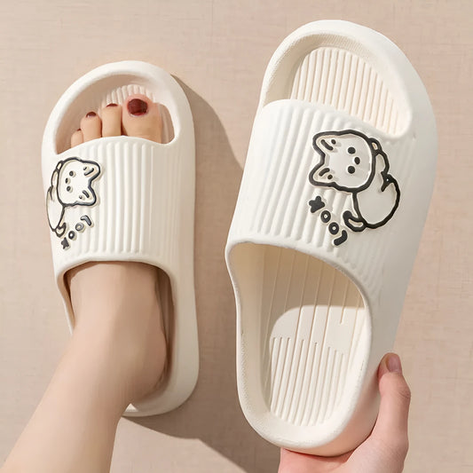 Women's cat design platform slippers in EVA material available in seven colours with non-slip sole