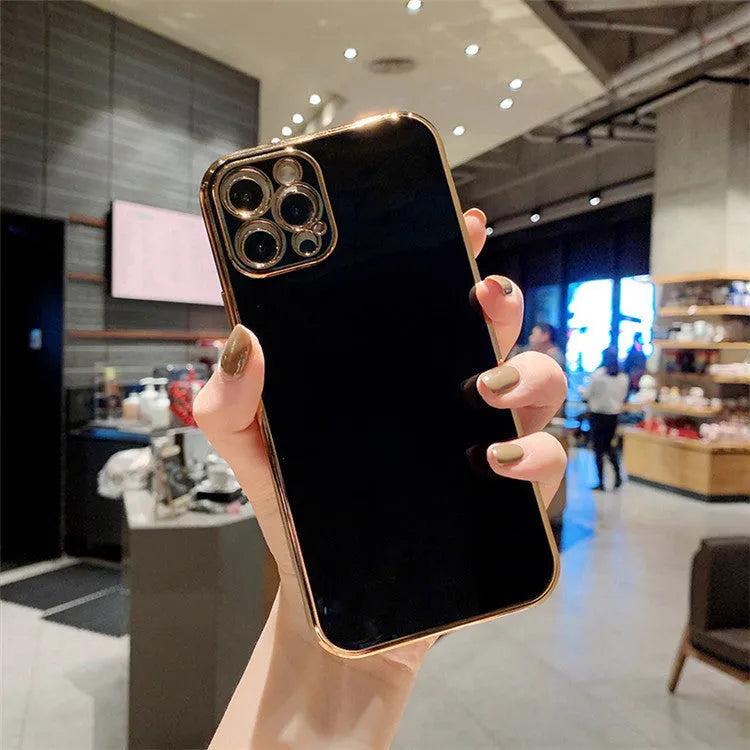 Apple iPhone 13 series phone case with luxury solid colour electroplating in TPU and metal construction for iPhone 13, 13 mini, 13 Pro, and 13 Pro Max models offering all-inclusive protection and creative geometric graffiti styling