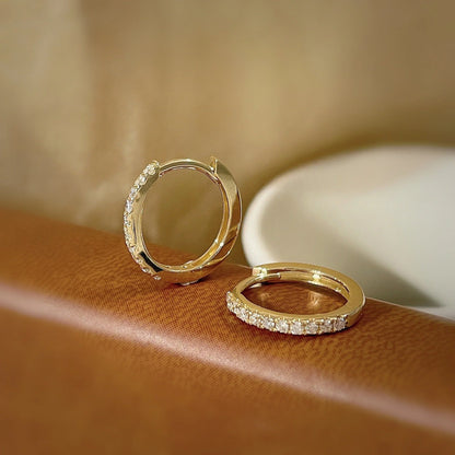 Elegant S925 Sterling Silver Single Row Diamond Earrings for Women