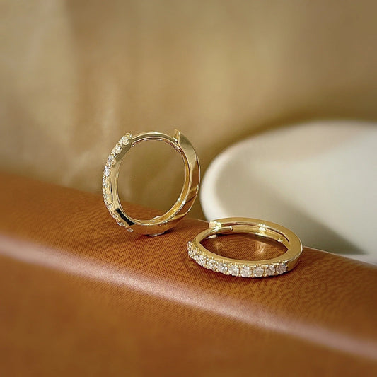 Elegant S925 Sterling Silver Single Row Diamond Earrings for Women