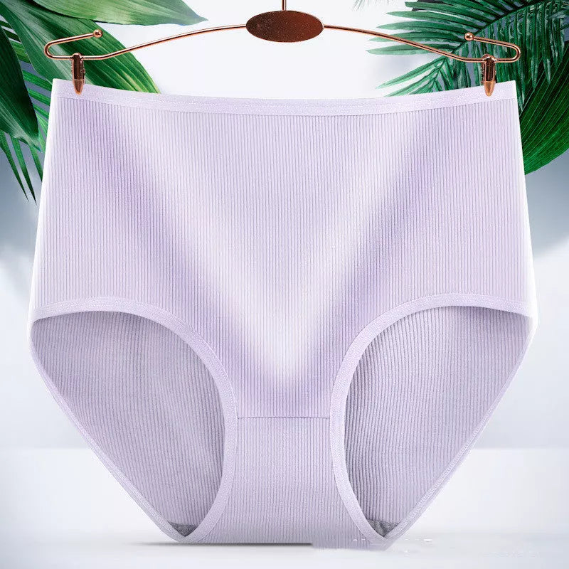 Women's high waist tummy tucking hip lifting body shaping panties in milk silk