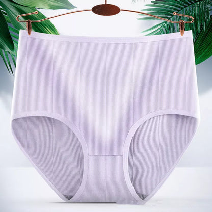 Women's high waist tummy tucking hip lifting body shaping panties in milk silk