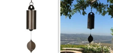 Melodious Metal Wind Chimes in various sizes and colors, featuring a sleek and minimalist design for elegant garden decor