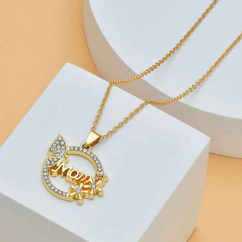 Heart shape diamond letter necklace for women - elegant fine jewelry with adjustable length