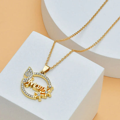 Heart shape diamond letter necklace for women - elegant fine jewelry with adjustable length