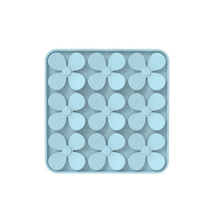 Washable silicone dog sniffing pad in green, blue, beige, or grey for pet treat-hiding play