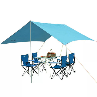 Sun Shade Camping Canopy Tent in fruit green, sky blue, dark green, and orange
