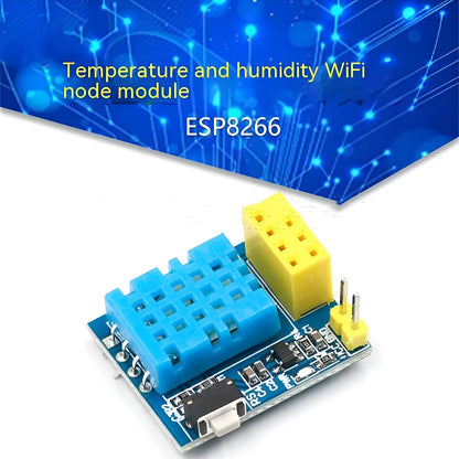 Temperature and humidity WiFi node module with DHT11 sensor measuring 25mm by 21mm