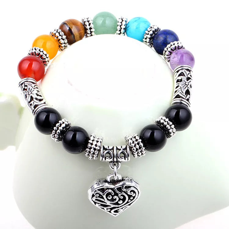 Seven Chakra Yoga Energy Bracelet with adjustable length and symbolic design for energy balance
