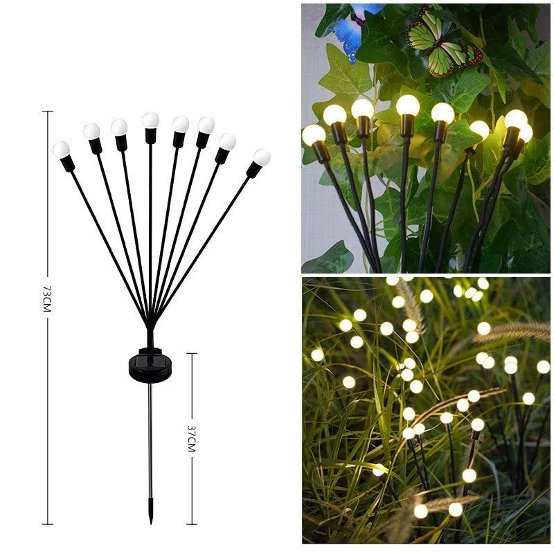 Solar-powered ground plug lawn light with automatic dusk-to-dawn operation and multiple head configurations