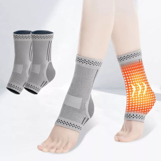 Graphene ankle brace with copper ion fabric for injury recovery and support