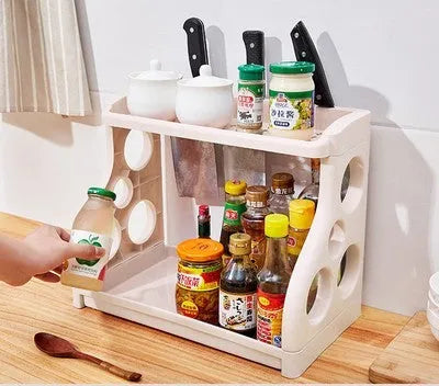 Foldable PP plastic kitchen storage shelving unit in multilayer design for organisation