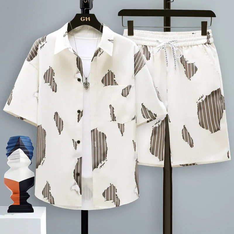 Men's polyester short sleeve top and shorts set in various colours, sizes S to 6XL