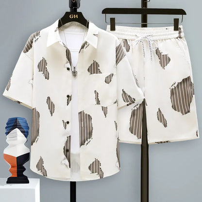 Men's polyester short sleeve top and shorts set in various colours, sizes S to 6XL