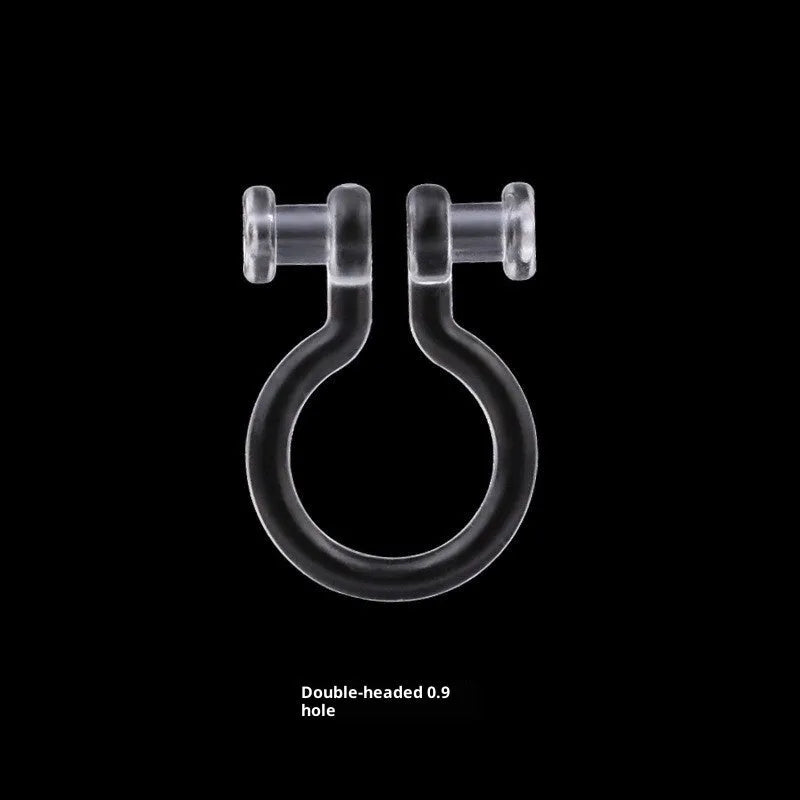 Transparent U-shaped plastic resin ear clip converter for stud earrings, unisex, single piece