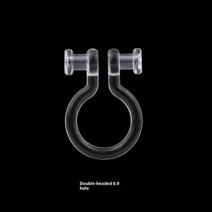 Transparent U-shaped plastic resin ear clip converter for stud earrings, unisex, single piece