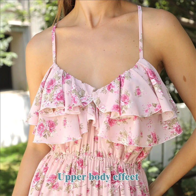 Stylish women's printed polyester dress in green, perfect for casual and formal occasions
