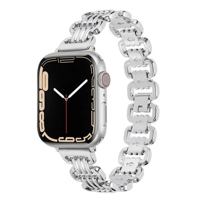 Alloy metal ladies watch bracelet for Apple Watch in silver, black, gold, rose gold, Starlight colours