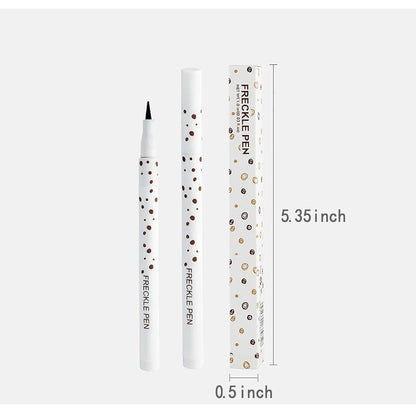 Dark brown waterproof freckle pen with precision tip for natural-looking fake freckles and face tattoos.