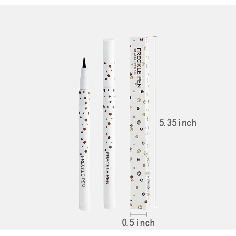 Dark Brown Freckle Pen - Waterproof Cosmetic Marker For Natural Fake Freckles, Precision Tip For Face & Body Use At Music Festivals, Parties, Halloween, Concerts, Daily Wear And Travel. Creates Sun-Kissed Makeup And Face Tattoo Looks.